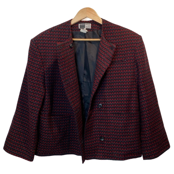 WILLI SMITH Women’s Blazer Jacket Wool Plaid Size Medium - Picture 2 of 8